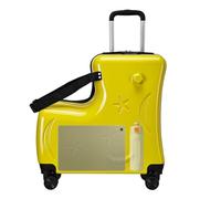Blocco password a 3 cifre - Valigia con ruote per bambini, valigia con ruote per bambini, bagaglio da viaggio per bambini | valigia trolley da 20 pollici con cinture, Giallo, Consulte la descripción
