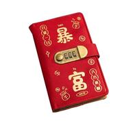 Blocco password, clip per risparmio di ricchezza, libro di archiviazione per risparmiare denaro, rosso