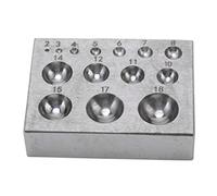 Blocco per dapping in acciaio, strumento per la creazione di gioielli quadrato, blocco per doming in acciaio temprato 45# ad alta durezza con 14 bordi lisci - depressioni gratuite