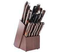 Blocco per taglierine da cucina, in legno di noce a 14 scomparti, 22 x 15 x 13,4 cm, organizer per il piano di lavoro per forbici, temperamatite, preparazione pasti, appartamenti, design