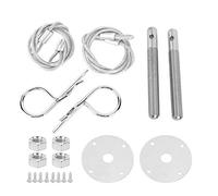 Blocco piastra perno cofano motore, piastra perno cofano motore in acciaio inox Kit clip blocco cofano Accessorio modificato per auto