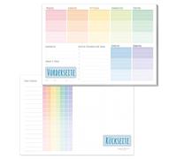 blocco planner settimanale A5 [Rainbow] 50 pagine incluso blocco note sul retro - ecologico e sostenibile