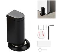 Blocco Porte Magnetico & Cale Porte con Adesivo, Fermaporte Senza Perforazione a Magnete Potente e 3M, Protezione Parete per Porte Interne/Esterne in Nero Opaco