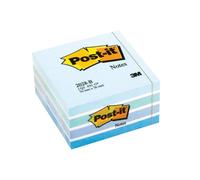 Blocco foglietti Cubo - 76 x 76mm - azzurro pastello, blu smeraldo, blu cielo, blu ultra, bianco - 450 fogli - Post it