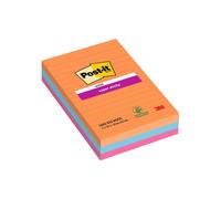 Blocco Post-it Super Sticky - 4690-3SS-BOOS - a righe - 101 x 152 mm - colori Bo