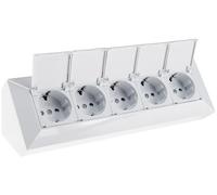 Blocco prese Presa multipla a 5 vie con coperchio incernierato Presa 230V per cucina ufficio officina bianco