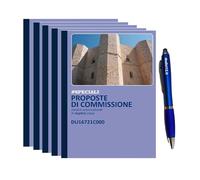 Blocco Proposte Commissione A4 29,7x21,5cm - 50 Fogli Autoricalcanti in Duplice Copia (2 Copie) - Blocchetto Copia Commissioni Ordini Agenti Rappresentanti - CON PENNA TOUCH OMAGGIO Dodici12®
