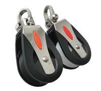 Blocco Puleggia Utilizzare for Yacht a Vela Puleggia da 1500 libbre Testa Universale Puleggia in Nylon for Barca a Vela Corda for Blocco Cuscinetto Girevole Normale. Carrucola(2pcs Black Pulley)