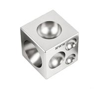 Blocco quadrato Dapping - Stampaggio in metallo per gioielli | Dimensioni versatili (2,5-6,3 cm) con 12-21 fori, salvaspazio, struttura in acciaio resistente, per cupole e perline