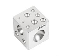 Blocco quadrato Dapping - Stampaggio in metallo per gioielli | Dimensioni versatili (2,5-6,3 cm) con 12-21 fori, salvaspazio, struttura in acciaio resistente, per cupole e perline