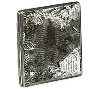 Blocco RFID in stile vittoriano, colore argento metallizzato doppio King e 100S portasigarette Holder e carta di credito RFID di sicurezza in pelle, News Paper, large