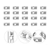 Blocco scorrevole in alluminio con sfera a molla in acciaio inossidabile e funzione pivot più dado filettato europeo M8, progettato per profili in alluminio 40x40/40x80, dimensioni 13x22mm (20pcs)