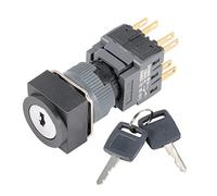 Blocco Selettore Chiave Interruttore Di Blocco AC 250 V 0,5 A 16mm Diametro Di Montaggio DPDT 2NO 2NC 3 Posizione Testa Quadrata w 2 Chiavi