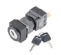 Blocco selettore chiave switch di blocco DC125V 0,2A 16mm Diametro di montaggio SPDT ON/OFF 2 posizioni testa quadrata w 2 chiavi