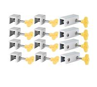 Blocco serratura, Serratura for porta scorrevole e finestra con chiave in lega di alluminio, foro doppio o singolo, confezione da 1-10 pezzi(2pcs Single Hole)