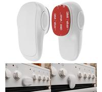 Blocco Sicurezza Forno, 2 pezzi, Bianco, con Adesivo Termoresistente per Protezione Cucina Bambini, Doppio Pulsante, Protezione Forno, Chiusura Sicurezza Bambini, Sicurezza Casa, blocco forno bambini