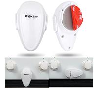 Blocco Sicurezza Forno, 2 pezzi, Bianco, con Adesivo Termoresistente per Protezione Cucina Bambini, Doppio Pulsante, Protezione Forno, Chiusura Sicurezza Bambini, Sicurezza Casa, blocco forno bambini