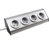 Blocco Socket 4-fach Presa Angolare Spina Multipresa Cucina Ufficio Inox Silber