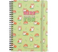 Legami - Quaderno Spiralato a Righe 7 mm, Corgi, Formato A4, Maxi, in Carta FSC Certificata, Contiene 1 Foglio di Adesivi, 160 Pagine, Chiusura con Elastico, 21 x 29 cm