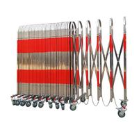Blocco Stradale Mobile espandibile, guardrail espandibile, guardrail di Sicurezza con Struttura in Acciaio Inossidabile con rotelle per la Manutenzione sul Posto di Lavoro,1.1m x 4m
