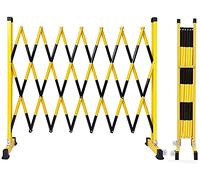 Blocco stradale mobile scalabile, porta di sicurezza per traffico con ruote multicolore 1,2 x (2,5-8) m (nero, 1,2 x 3 m)