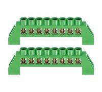 Blocco Terminale Barra di Collegamento Terminale in Ottone con Striscia di Messa a Terra con Morsetti a Vite per Scatola Elettrica (2 Pezzi)