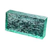 Blocco trasparente ondulato, Mattoni di cristallo in vetro multicolore 7,8x3,9x1,9 pollici for partizioni e decorazioni spaziali Trasmissione della luce Ignifugo Tagliabile(Green)