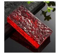 Blocco trasparente ondulato, Mattoni di vetro con design cristallino multicolore, diverse dimensioni for la ristrutturazione di uffici e case(Rosso,200x100x20mm)