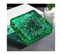 Blocco trasparente ondulato, Mattoni di vetro di cristallo multicolore 3,9x3,9x1,9 pollici for divisori di uffici, hotel, bar e case(Green)