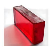 Blocco trasparente ondulato, Mattoni di vetro multicolore 200x100x50mm for divisori di stanze, decorazione architettonica(Rosso)