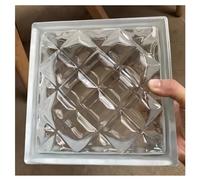 Blocco trasparente ondulato, Mattoni di vetro trasparenti 190x190x80 mm for pareti divisorie for uffici, divisori for stanze, decorazioni for spazi(Clear-a)