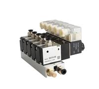 Blocco valvola solenoide elettromagnetica normalmente chiusa con raccordo silenziatore, base collettore DCAC 110 V 220, 3 porte(Dc24v 10 in 10 Out)