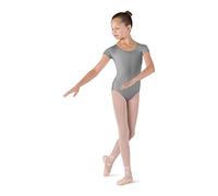Bloch Cl5602 Body a Maniche Corte Dujour Microlux, Grigio, 8-10 Bambine e Ragazze