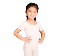 Bloch - Maglia da balletto per bambini, a maniche corte, con scollo rotondo, nero, 14
