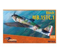 Bloch Mb.151 C.1 DORA WINGS 1/72: Cacciatore Francesi 1940, , Incisione Sottile