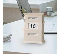 Block Calendar Desk, Retro Date Display, Wooden Countdown Blocks, Reusable Daily Tracker, Ideal for Offices Decoration, Home Desk Setup, Presents for Colleagues Friends Family