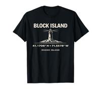 Block Island Rhode Island Faro Coordinate Design Maglietta