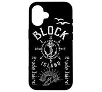 Block Island Souvenir Compass Rose RI Custodia per iPhone 16