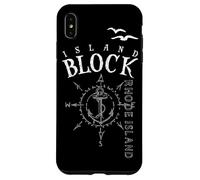 Block Island Souvenir Compass Rose RI Nautical Boat Custodia per iPhone XS Max