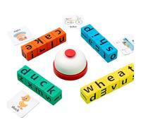 Block Toy, Matching Letter Game, Bright Colors Easy Storage Portable Design Group Activity Classroom Ready Language Skills Word Recognition, Puzzles Blocks for Home, Kindergarten