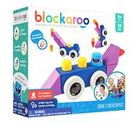 Blockaroo Mattoncini magnetici come gioco educativo per bambini, giochi d'acqua educativi per costruzioni creative, ideali per il bagno di emergenza, box auto da corsa con 13 mattoncini