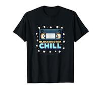 Blockbuster Chill: Retro Movie Night VHS Popcorn Maglietta, Uomo, Nero, 5XL