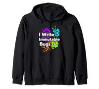 Blockchain Developer Funny I Write Immutable Bugs Felpa con Cappuccio