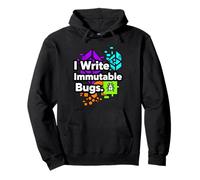 Blockchain Developer Funny I Write Immutable Bugs Felpa con Cappuccio