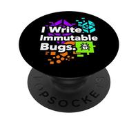 Blockchain Developer Funny I Write Immutable Bugs PopSockets PopGrip Adesivo