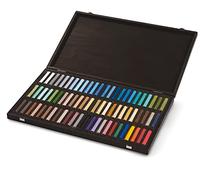 Blockx 49930 - Set di pastelli per artisti, colori brillanti in valigetta di legno, realizzati a mano con pigmenti puri, elevata opacità, legno, multicolore, 72 colori