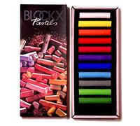 Blockx - Set di 12 gessetti per pastello, in cartone fine, realizzati a mano con pigmenti puri, colori vivaci ad alta opacità