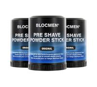 BLOCMEN Original Stick di cipria per una rasatura a secco delicata ohne irritazioni 60g - pre-barba con mentolo per uomo (60 g (Confezione da 3))