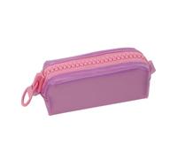 blodfune Astuccio multifunzione di grande capacità, con cerniera liscia, 19 cm, colore dolce, per studenti, forniture per ufficio, Viola, moderno