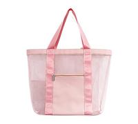 blodfune Borsa da spiaggia ad asciugatura rapida, borsa da bagno pieghevole in rete per piscina e parchi acquatici, borsa portaoggetti multi-scomparto per protezione solare e occhiali, borsa da